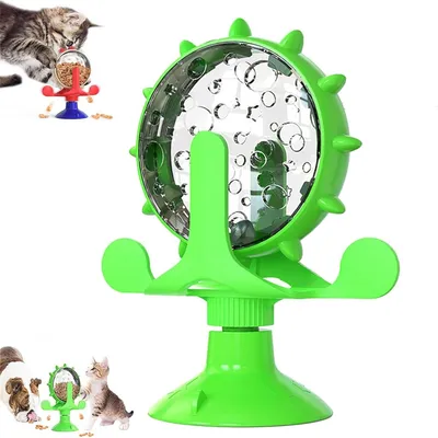 FurryFusion Distributeur de friandises rotatif pour chat