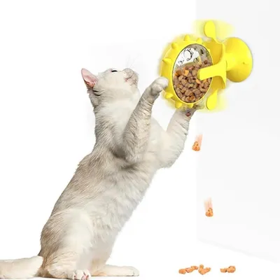 FurryFusion Distributeur de friandises rotatif pour chat