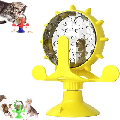 FurryFusion Distributeur de friandises rotatif pour chat