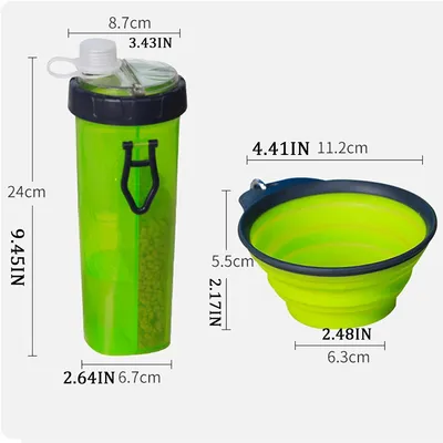 FurryFusion Bouteille d'eau et nourriture 2 en 1 pour chien
