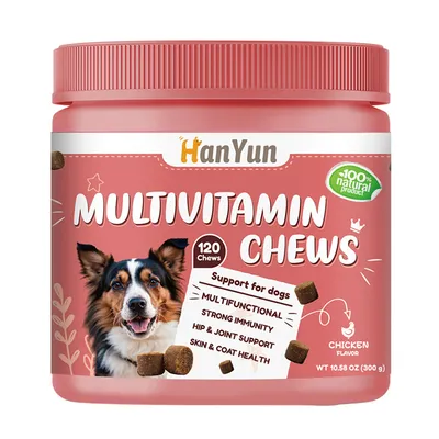 FurryFusion Vitamines au goût de canard pour chats et chiens 120 comprimés