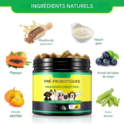 FurryFusion Comprimés à croquer probiotiques pour chien