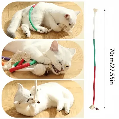 FurryFusion Lot de 3 jouets à mâcher en corde pour chat
