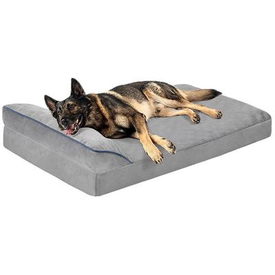 FurryFusion Panier pour chien gris avec oreiller