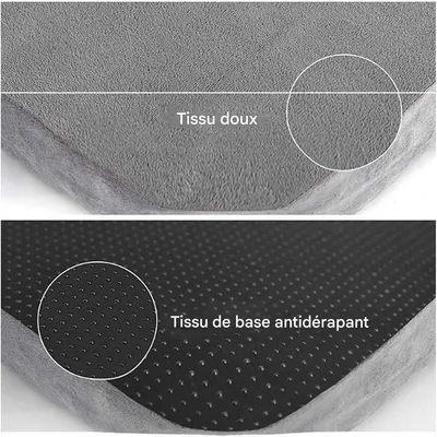 FurryFusion Panier pour chien gris avec oreiller