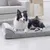 FurryFusion Panier pour chien gris avec oreiller