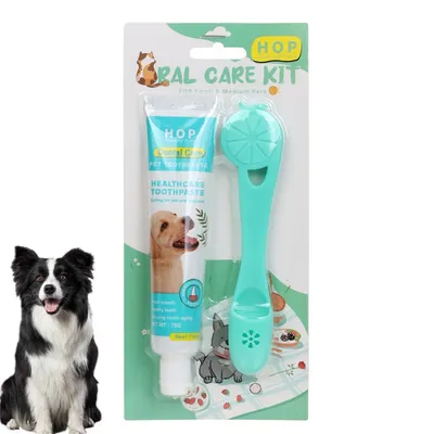 FurryFusion Kit de brosse à dents et dentifrice pour chien