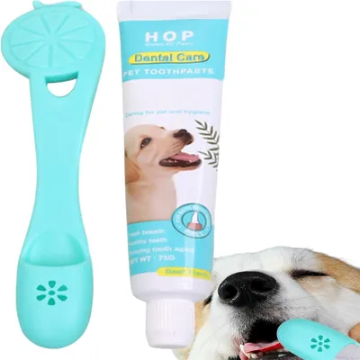 FurryFusion Kit de brosse à dents et dentifrice pour chien