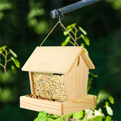 FurryFusion Mangeoires à Oiseaux en Bois pour l'extérieur