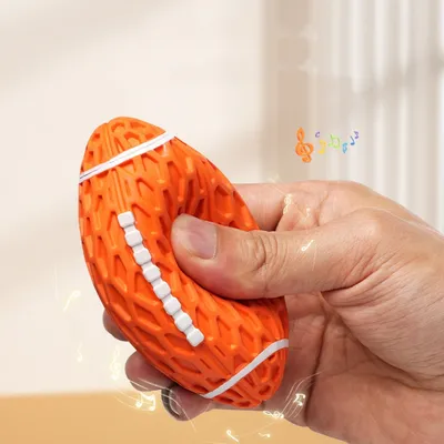 FurryFusion Rugby pour chien, en caoutchouc naturel, sonore