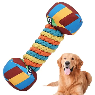 FurryFusion Jouet en peluche pour chien en forme d'haltère