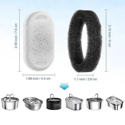 FurryFusion Filtres de fontaine à eau pour chat