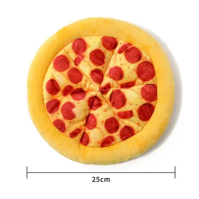 FurryFusion Juguete de peluche con forma de pizza para perros y gatos
