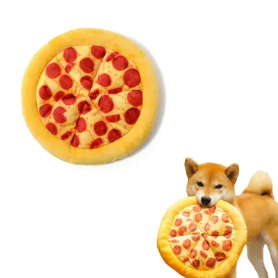 FurryFusion Jouet à pizza en peluche pour chien et chat