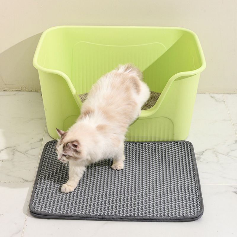 FurryFusion Tapis litière double couche pour chat