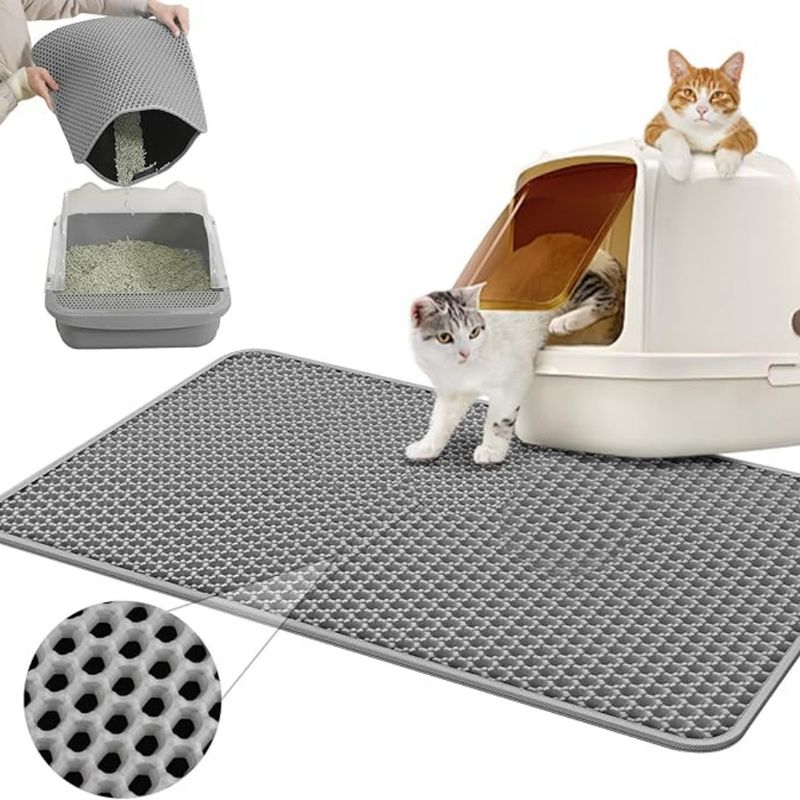 FurryFusion Tapis litière double couche pour chat