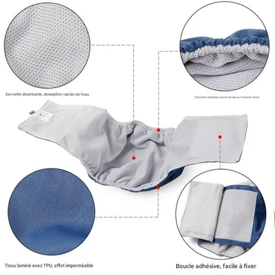FurryFusion Couche lavable pour chien