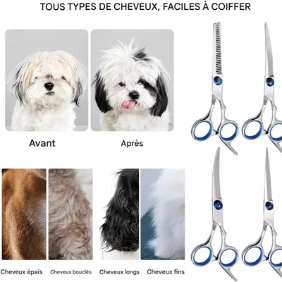 FurryFusion Ensemble de ciseaux de coiffure pour animaux