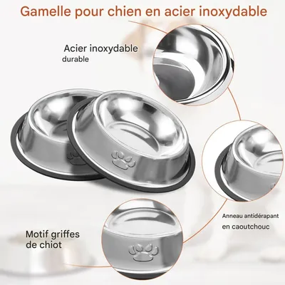 FurryFusion Gamelle en acier inoxydable pour chien