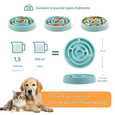 FurryFusion Comedero para perros de alimentación lenta