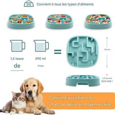 FurryFusion Gamelle anti - glouton pour chien et chat