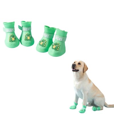 FurryFusion Bottes de pluie pour grands chiens en forme de dinosaure