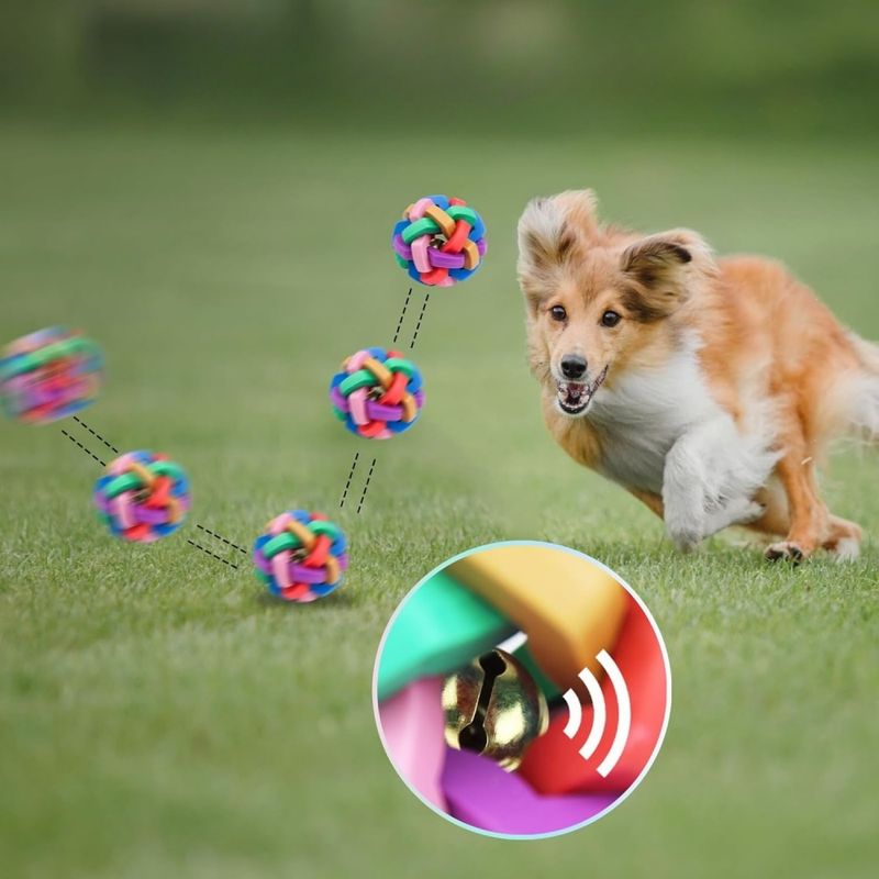 FurryFusion Jouet boule pour chien en forme de cloche colorée