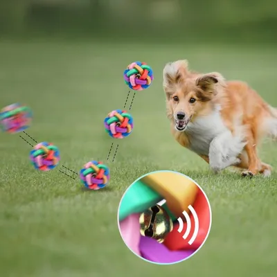 FurryFusion Jouet boule pour chien en forme de cloche colorée