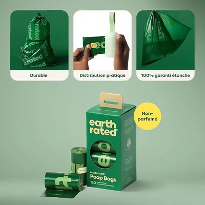 FurryFusion Sacs à crottes pour Chiens - 120 Sacs