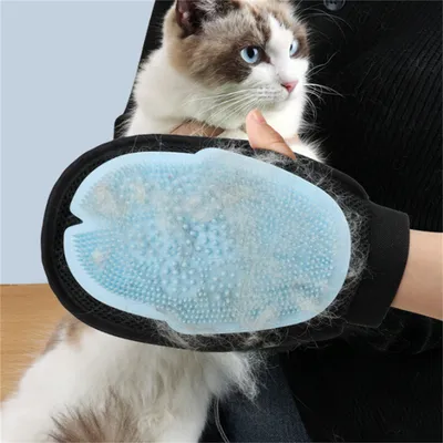 FurryFusion Guante de baño y cepillado para gatos y perros
