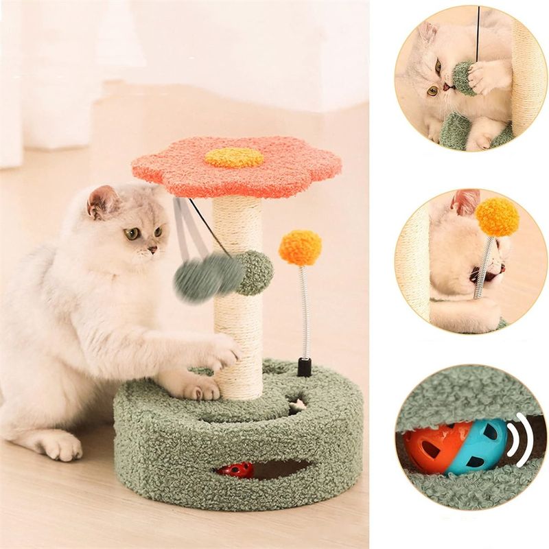 FurryFusion Arbre à Chat avec Balle Pendante