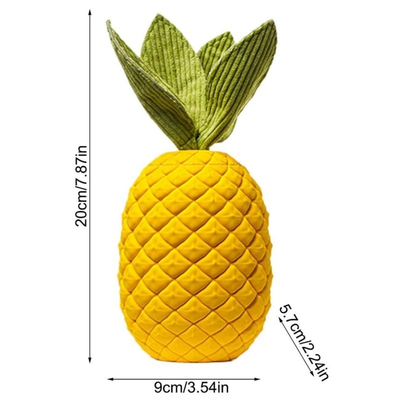 FurryFusion Jouet en caoutchouc ananas pour chien