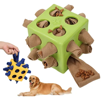 FurryFusion Jouet pour chien cube magique qui fuit de la nourriture