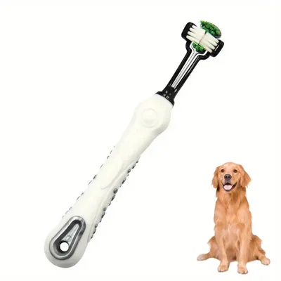 FurryFusion Brosse à dents pour animaux de compagnie à trois têtes
