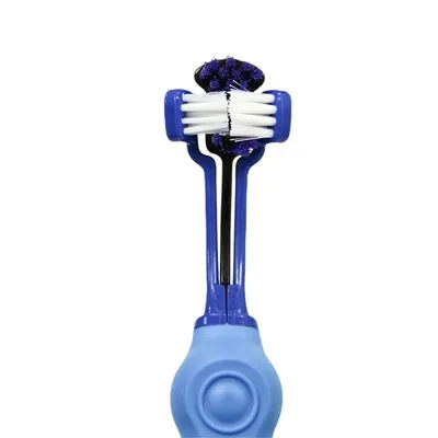FurryFusion Brosse à dents pour animaux de compagnie à trois têtes