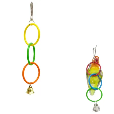 FurryFusion Balançoire à oiseaux à anneaux tricolores FurryFusion Balançoire à oiseaux à anneaux tricolores