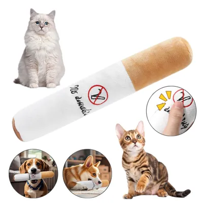 FurryFusion Jouet en peluche en forme de cigarette pour chien
