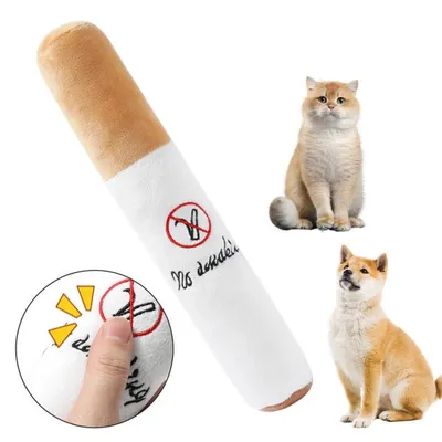 FurryFusion Jouet en peluche en forme de cigarette pour chien