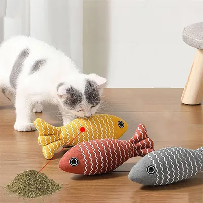 FurryFusion Jouet pour chat en forme de poisson
