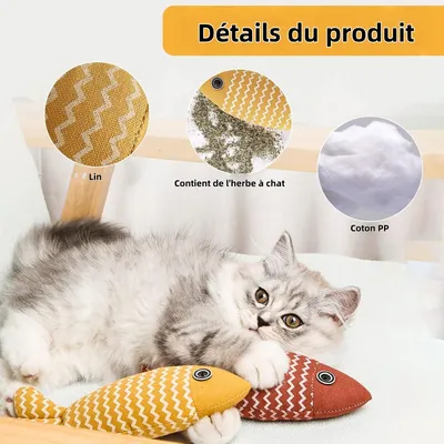 FurryFusion Jouet pour chat en forme de poisson