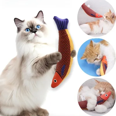 FurryFusion Lot de 3 jouets pour chat Saury Fish