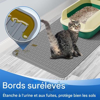 IntiMeg Tapis de litière pour chat en caoutchouc