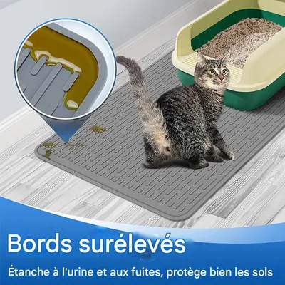 IntiMeg Tapis de litière pour chat en caoutchouc