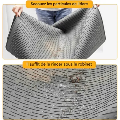 IntiMeg Tapis de litière pour chat en caoutchouc