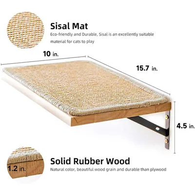 UAMLY Étagère Murale Flottante avec Tapis Griffoir pour Chat