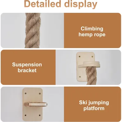 UAMLY Arbres à chat muraux avec corde d'escalade