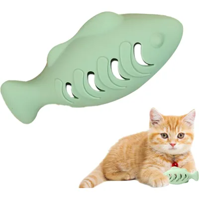 UAMLY Jouet à mâcher en silicone pour chat en forme de poisson
