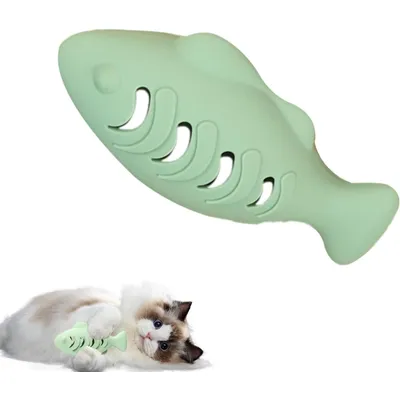 UAMLY Jouet à mâcher en silicone pour chat en forme de poisson
