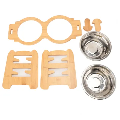 UAMLY Gamelles surélevées pour chat avec 2 gamelles en acier inoxydable