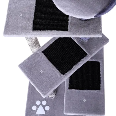 lionto arbre à chat avec 3 plateformes, lit douillet et zones en sisal